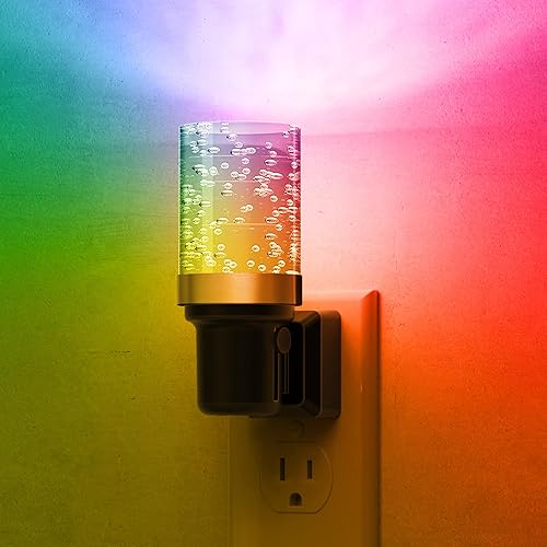 Miniatura 8 de L LOHAS LED Luz nocturna, paquete de 2 luces nocturnas regulables enchufables a la pared, luz nocturna RGB que cambia de color con sensor de luz