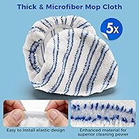 Vista 4 de Masthome Trapeador de microfibra extra grande para limpieza de pisos, trapeador plano de 16 pulgadas con 5 almohadillas para uso húmedo y seco, mopa