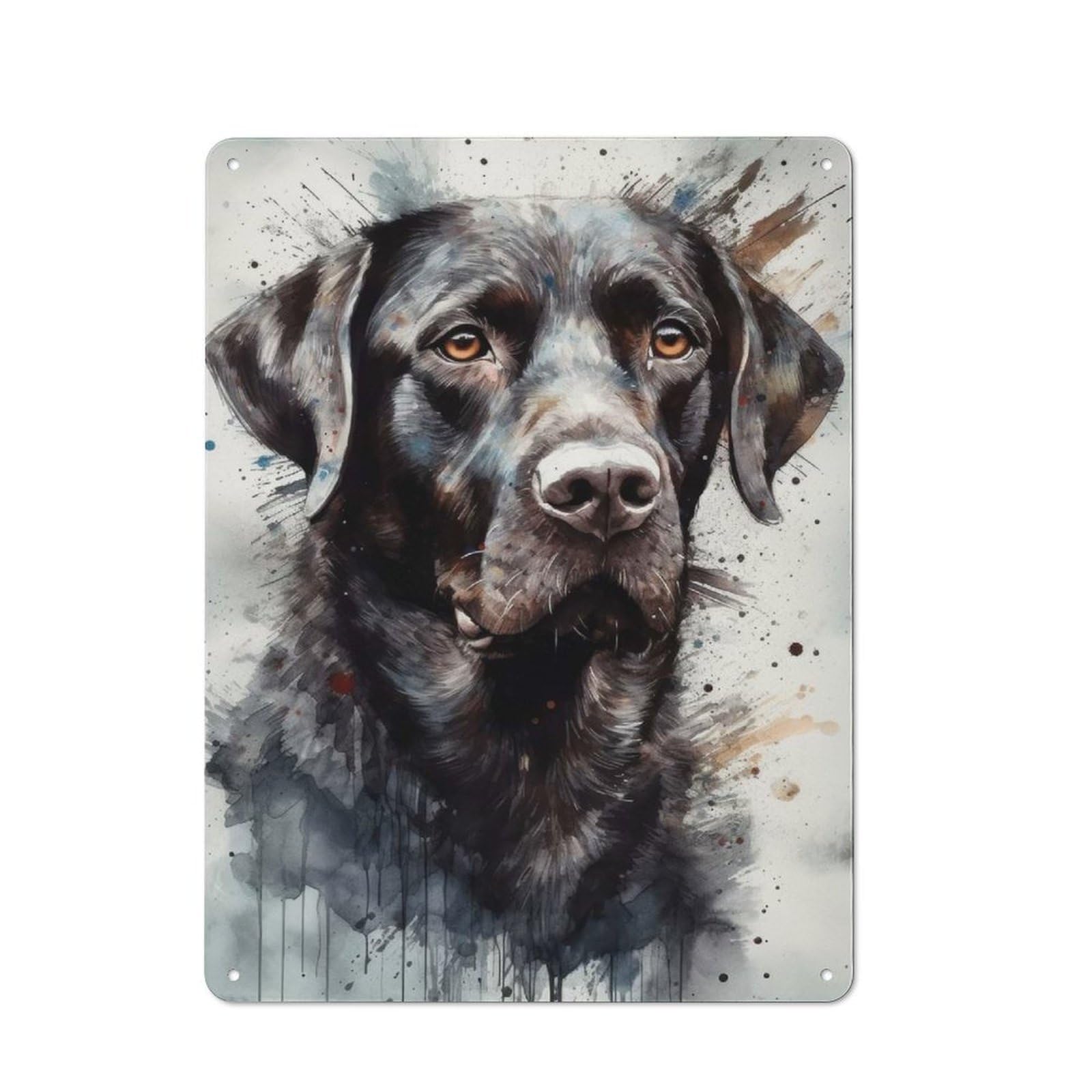 Labrador Retriever Dog Rustic Tin Sign 40x30cm for Garden Room Or Summerhouse, for An Autumn Wall Display in Garden Room And Summerhouse