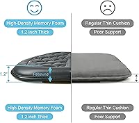 Vista 7 de Big Ant Cojín de espuma viscoelástica para asiento de automóvil para conductor, almohadilla de asiento para conductores cortos, alivia la presión