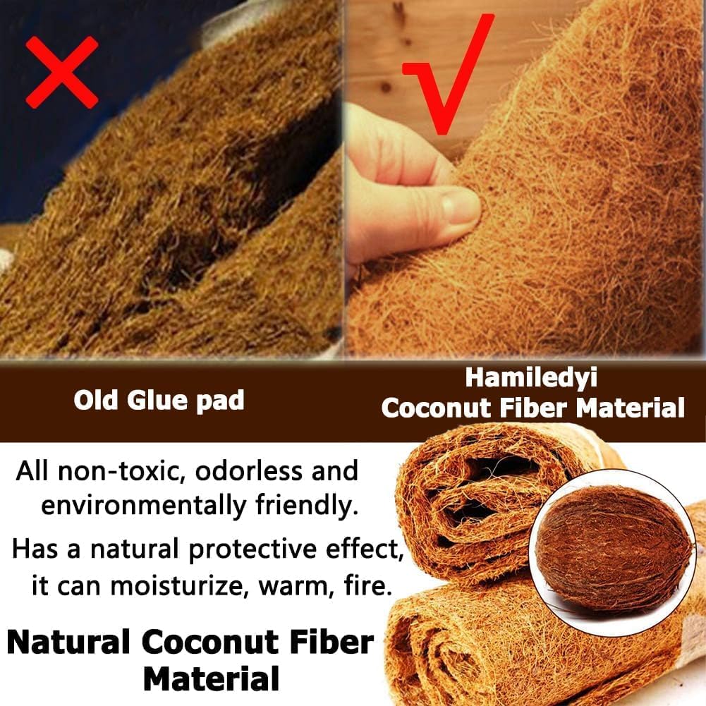 Hamiledyi 15 alfombras de reptiles de fibra de coco natural para forro de terrario de mascotas, suministros de reptiles para lagarto, serpiente, camaleón, tortuga, ropa de cama, conejo, conejo