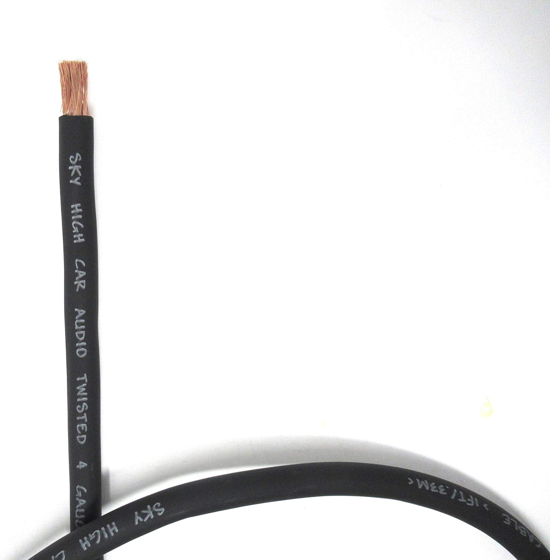 OFC 4 Gauge AWG Black Power Ground Wire Sky High Car Audio Sold by The Foot ft