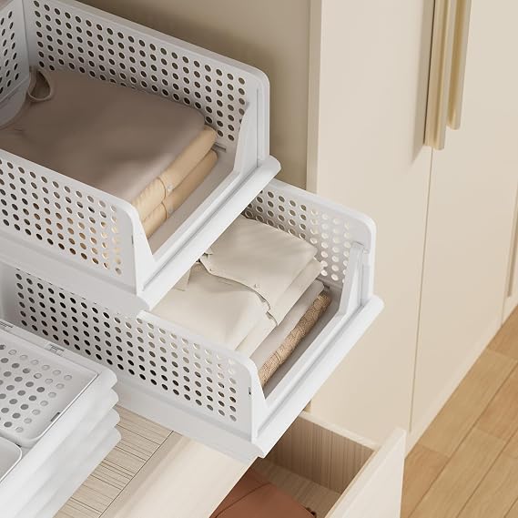 Deconox 3 Pieces Sliding Shelf Dress In-Cabinet Organizer, Stackable Unit for Kitchen, Bathroom, Children's Room, Garage and Storage, Sliding Shelf In-Cabinet Clothing, Home Accessory Organizer (SOIL)