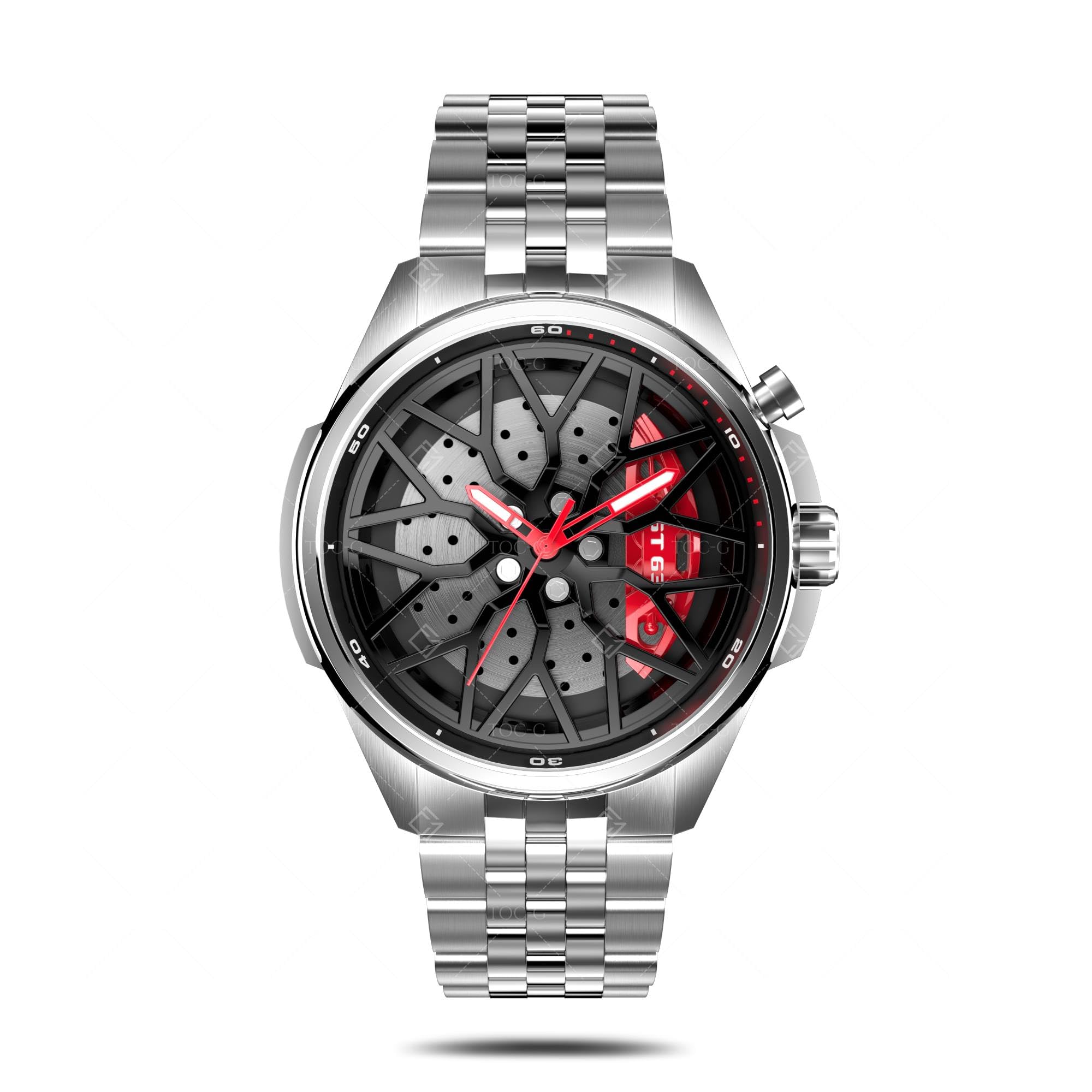 TOC-G GT 63 GYRO Mens Watch | with Spinning Wheel and Push Brakes | 304L Stainless Steel with LUMINUOUS Watch Hands (Black) (B0DFH3SZ8S) Amazon Price History, Amazon Price Tracker