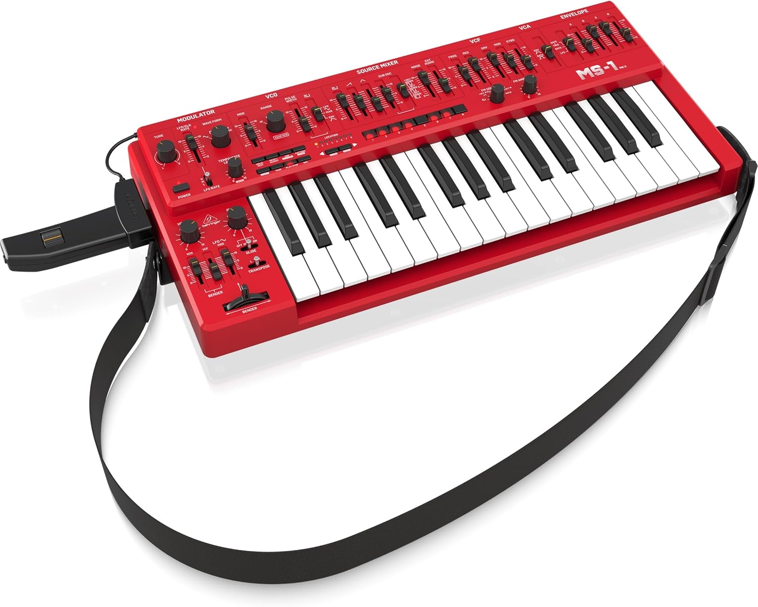 Behringer MS-1 MKII RD Analog Synthesizer with Shoulder Strap
