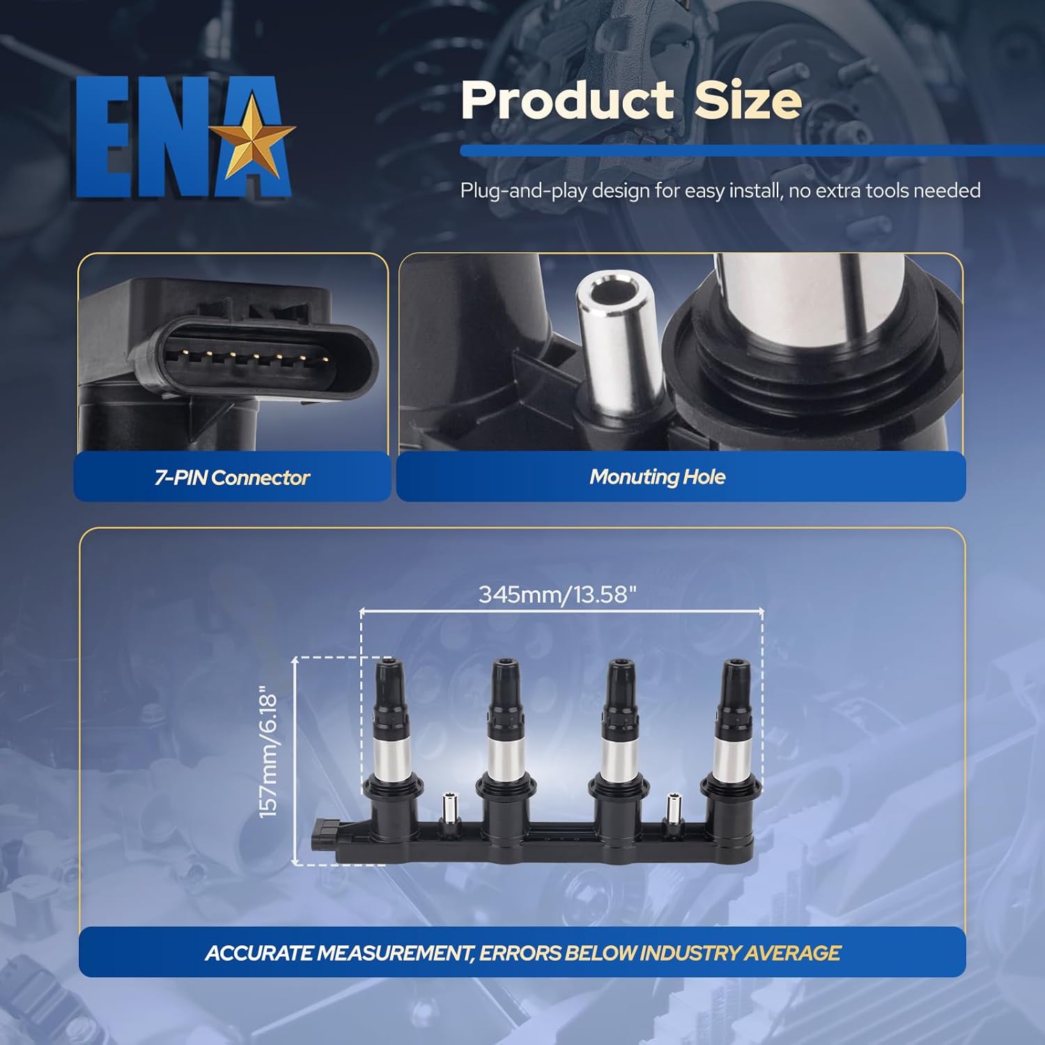 Ignition Coil Pack Compatible with 1.8 L4 Chevy Chevrolet Cruze Sonic Aveo Aveo5 Pontiac G3 2007 2008 2009 2010 2011 2012 2013 2014 2015 2016 2017 2018 1.6L 1.8L Coil Pack Replacement for UF620 C1646