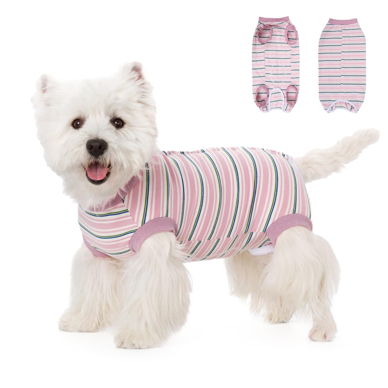 FEimaX Dog Surgery Recovery Suit, Puppy Surgical Bodysuit After Surgery for Female Male Dogs Recovery Suits Cone E-Collar Alternative Dog Onesie Pet Shirt for Small Medium Dogs Cats (L, Pink)