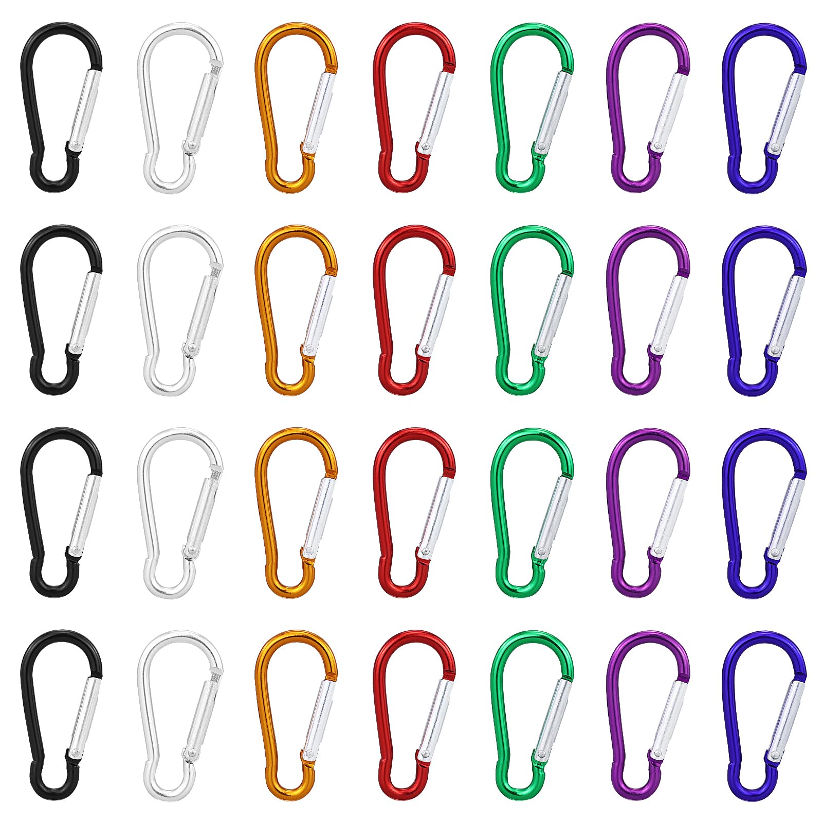 35pcs Piccolo Moschettone, 46 x 2,2 cm Portachiavi in Alluminio Mini Moschettoni, Per Zaini, Campeggio, Tenda, Viaggio, Pesca, Guinzagli Per Cani