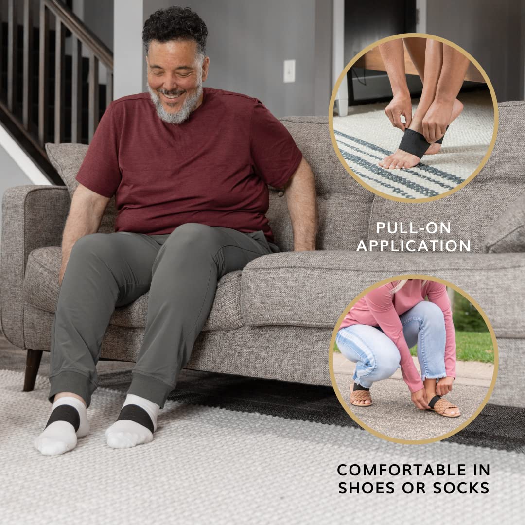 BraceAbility Copper Arch Support Bands - Flat Feet Compression Brace Sleeves for Fallen Arches Treatment, Heel Spur Pain Relief, Achilles Tendonitis Foot Care, Plantar Fasciitis Correction, L/XL Pair : Health & Household