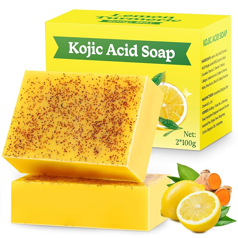 Sabonete esfoliante de limão e cúrcuma Krynet para rosto e corpo