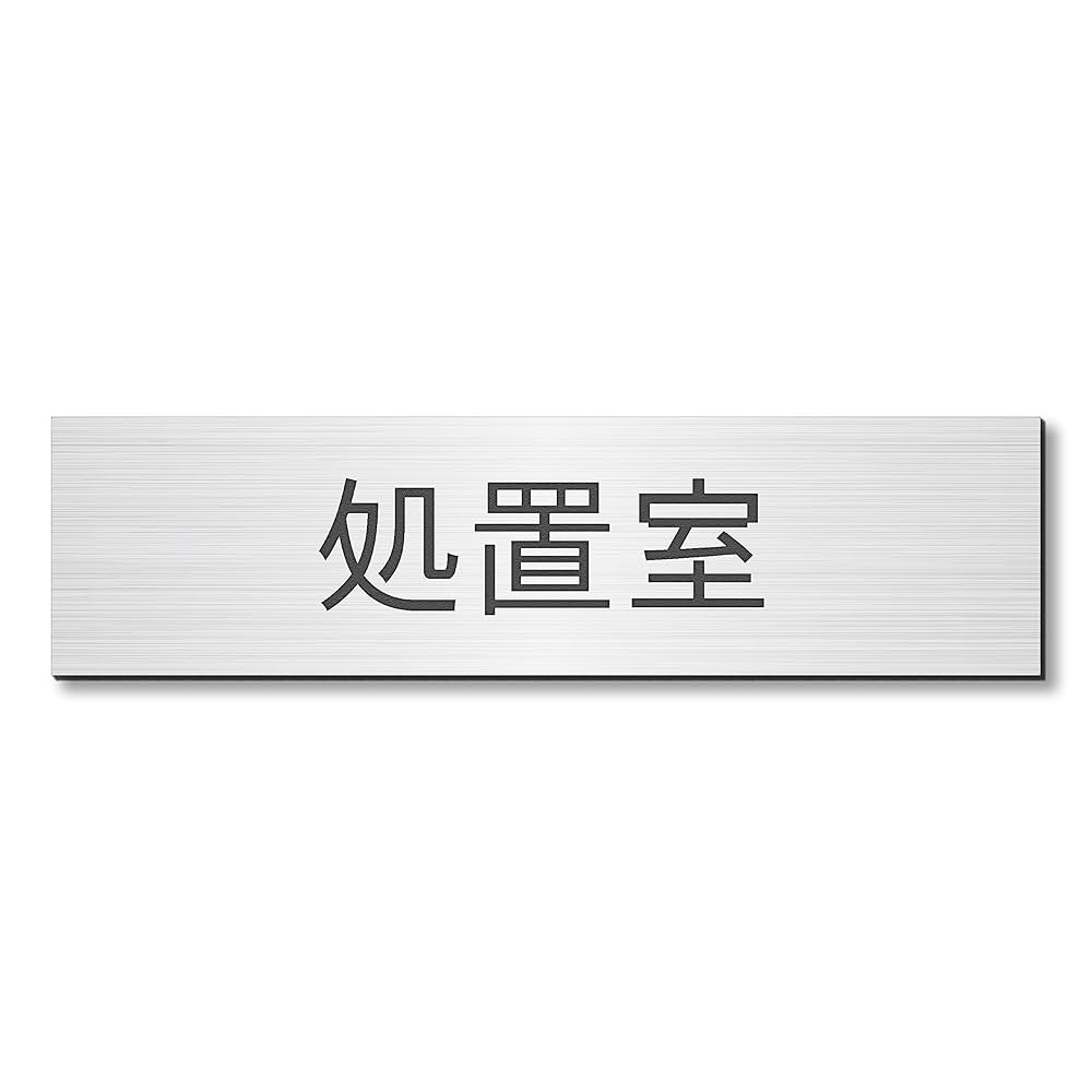 Amazon | かたちラボ 室名プレート 処置室 ステンレス調
