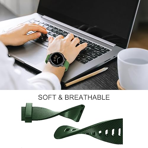 Miniatura 5 de ISABAKE Correa para Garmin Vivomove 3sVivoactive 4s, correa de repuesto de silicona suave de liberación rápida de 0.71 pulgadas, compatible con