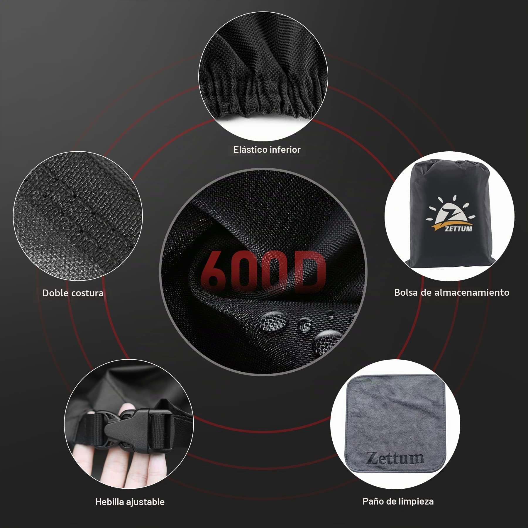 Zettum Cubierta para cortacésped de equitación Exterior, Funda para tractor de césped, 600D Oxford impermeables y resistentes, Cubierta protectora para cortacésped