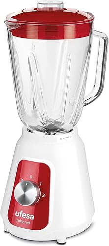 Miniatura 5 de Ufesa BS4717 RUBY RED 500W 1.5L Blender with Airtight Lid, 2 Speeds + Pulse, 4 Stainless Steel Blades, Ruby Red