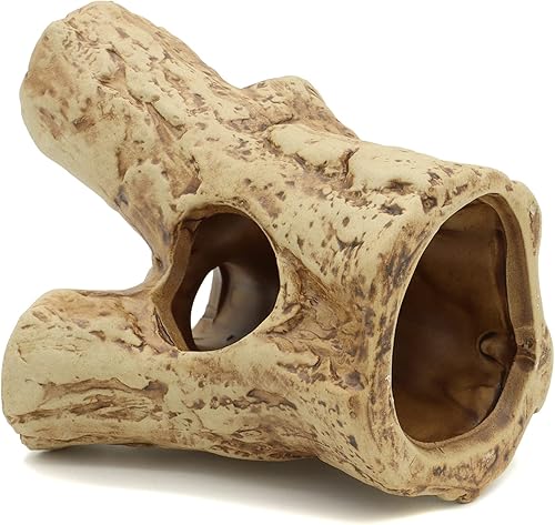 Miniatura 7 de ALEGI Agujero para tocón de árbol de cueva de acuario para peces betta, camarones, cíclidos, piedra de cueva de roca de betta, decoración de cuevas