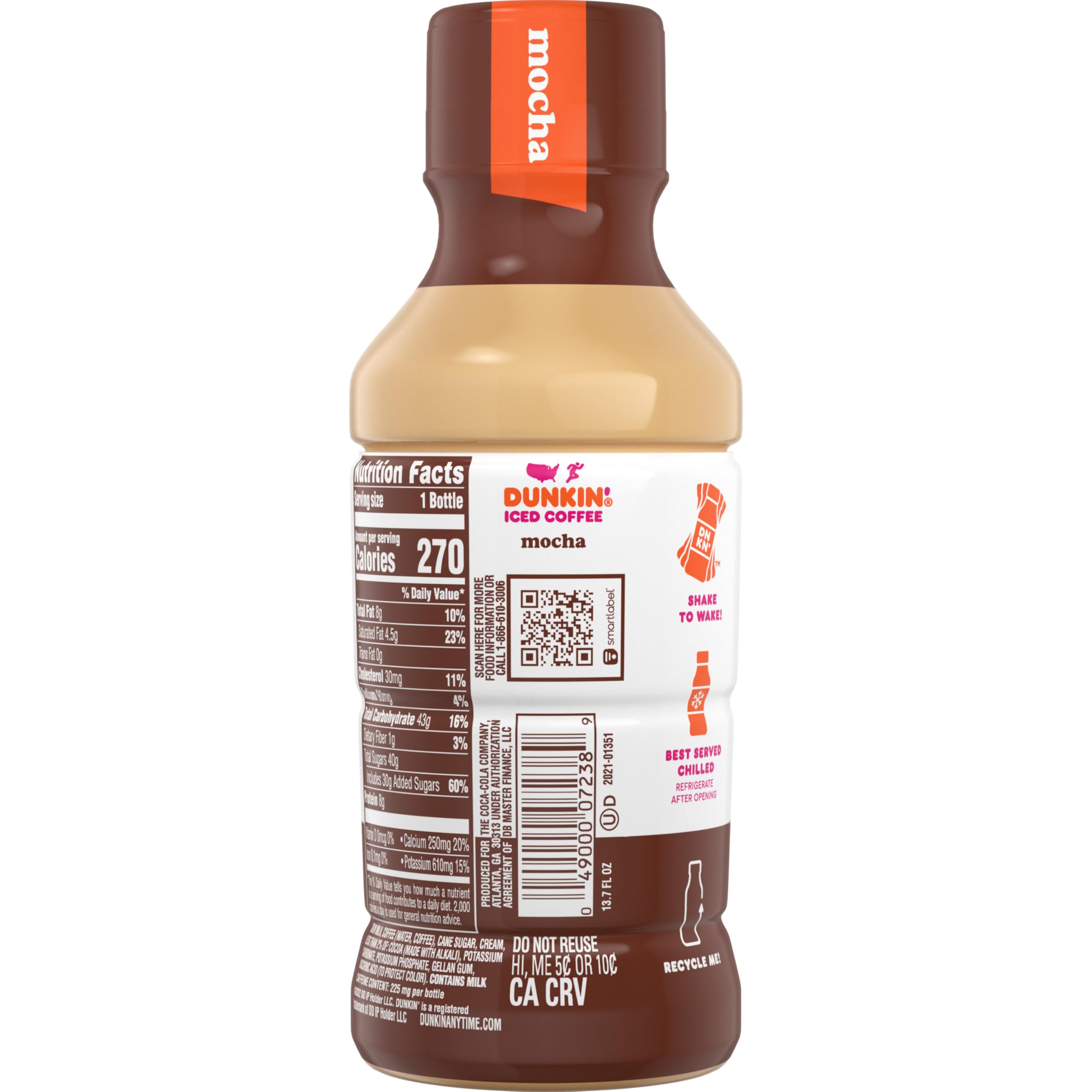 Dunkin' Donuts Mocha Iced Coffee, 13.7 fl oz