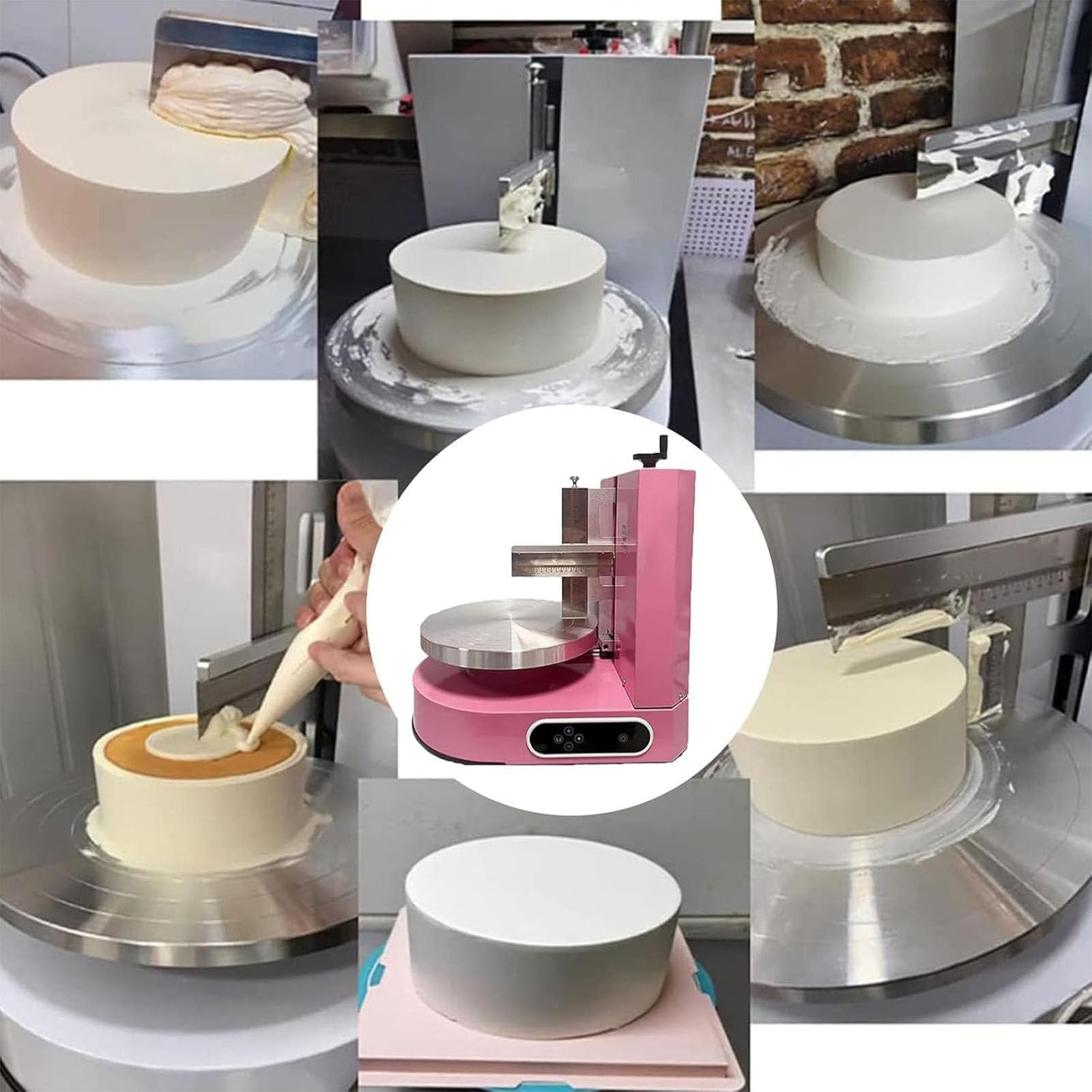 Máquina para Hacer Glaseado de Tartas de Cumpleaños Raspador Tartas Ajustable Ajustable Untar Cubrir Crema Pasteles Raspador Tartas Ajustable 4 a 12 Pulgadas,002