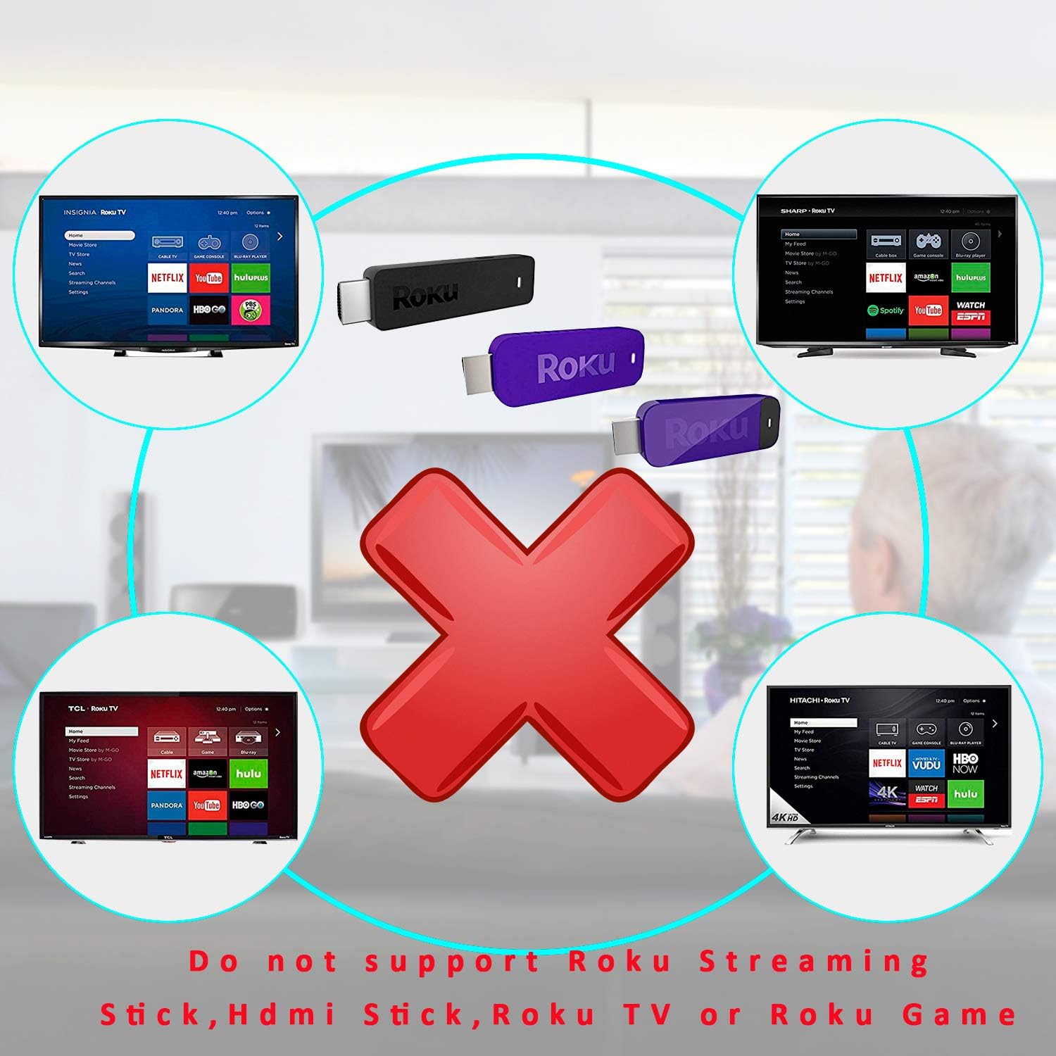 New Remote Control with Netflix,Amazon,Radio and Sling Keys Compatible with ROKU 1 Roku 2 Roku 3 Roku 4 LT HD XD XS XDS,4210x (ROKU4)