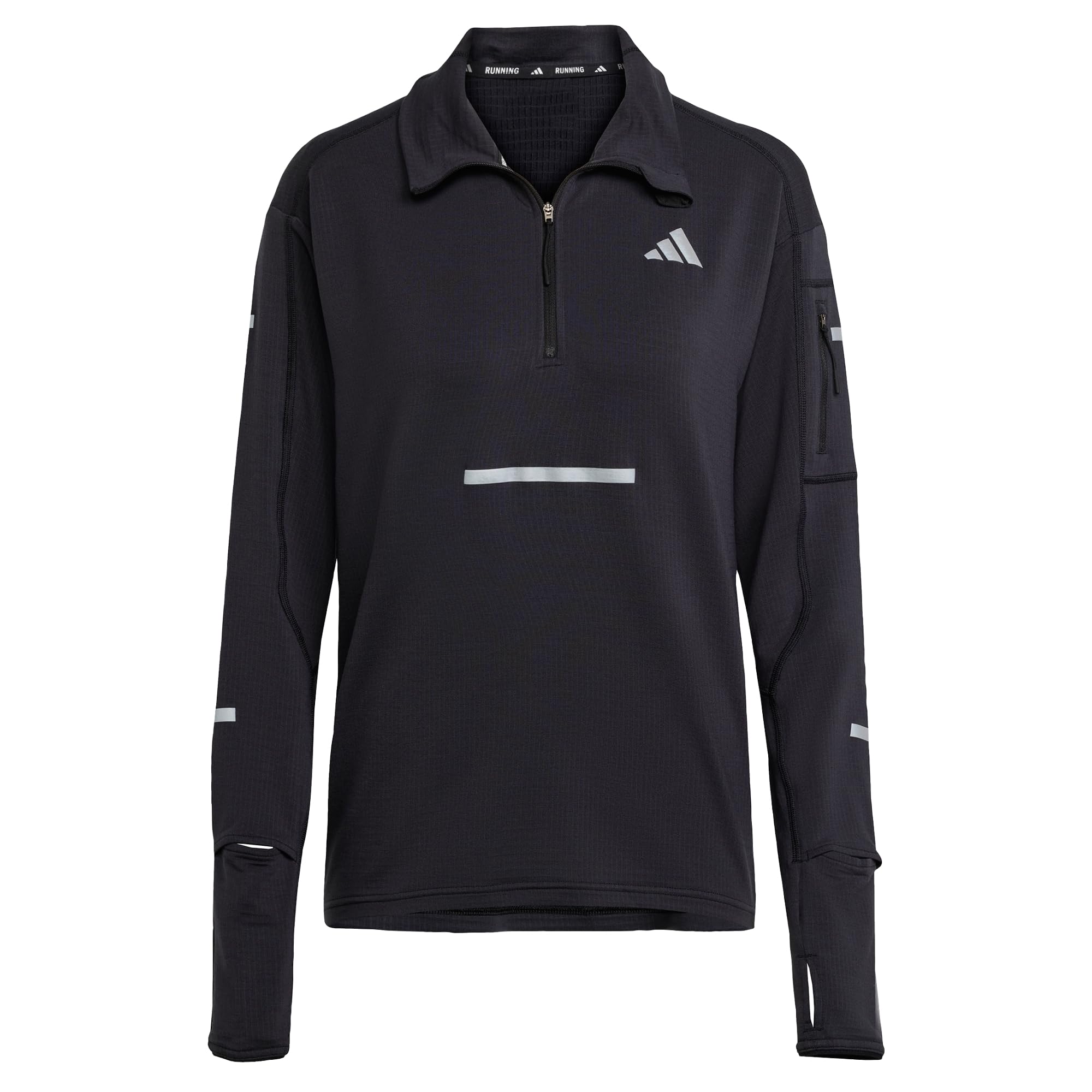 adidas Womens Running Adi365 Winter 1/2 Zip Top, Black, Size Xs, Women