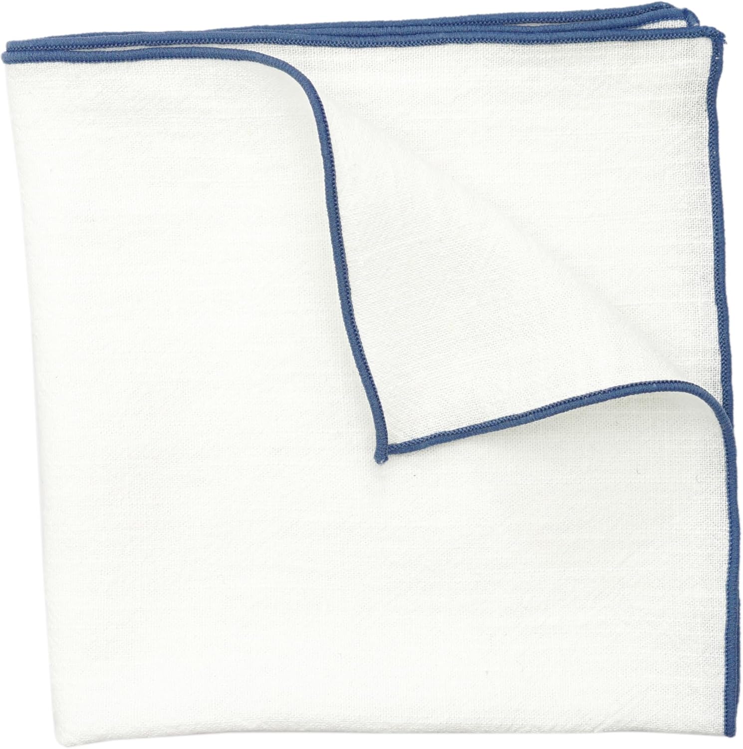 BELLUNO White Pocket Square with Embroidered Color Edge - Image 2
