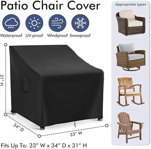 Miniatura 43 de Adirondack - Fundas impermeables para sillas de exterior, paquete de 2, fundas para sillas de patio para muebles de exterior que se adaptan a hasta