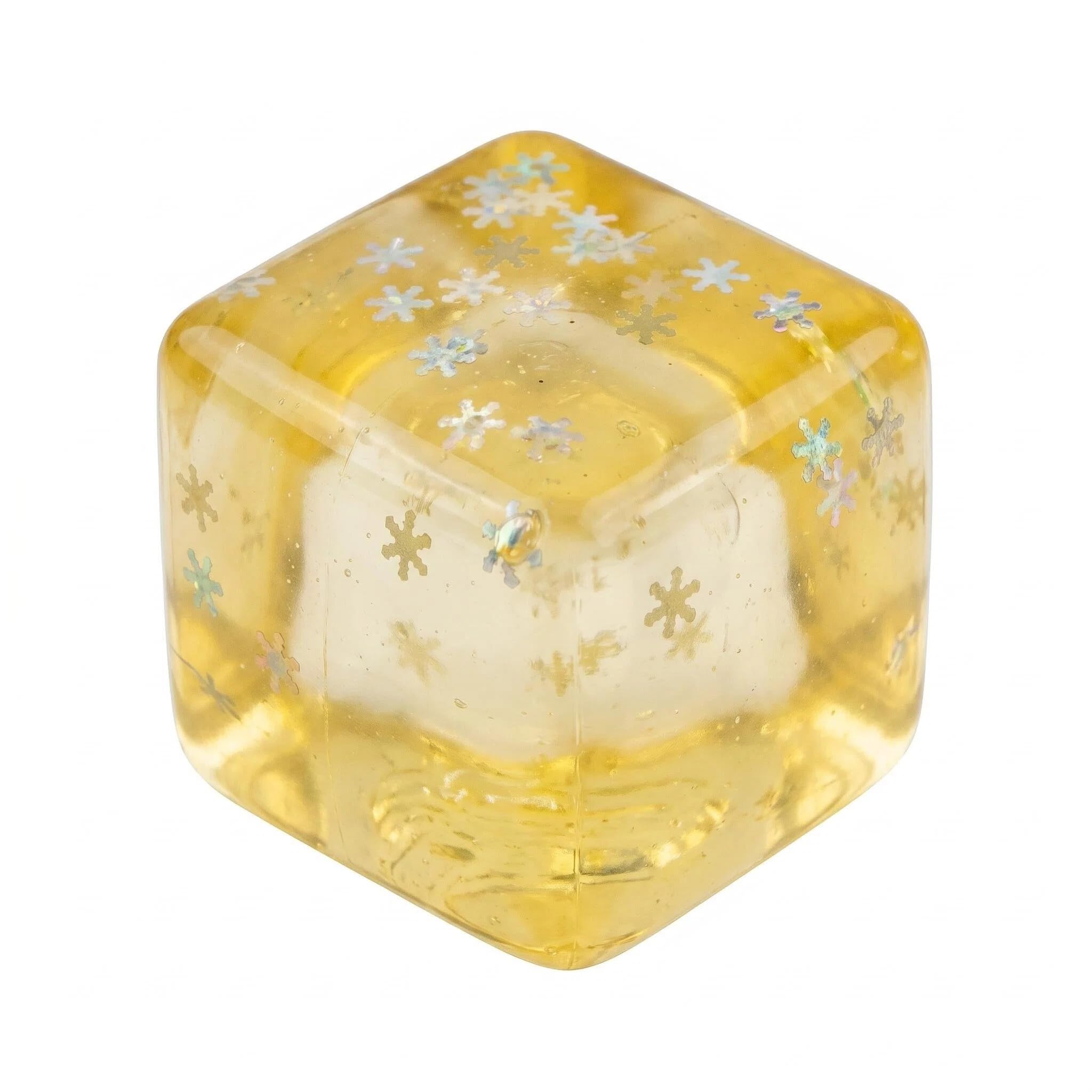 Mtbricey Snowflake TPR Squeeze Cube 5cm/1.97in Soft Squishy Fidget Toy for Stress Anxiety Relief Focus Sensory Play Portable Stress Ball for Adults Teens Autism ADHD Non-Toxic Calming Toy (Yellow)