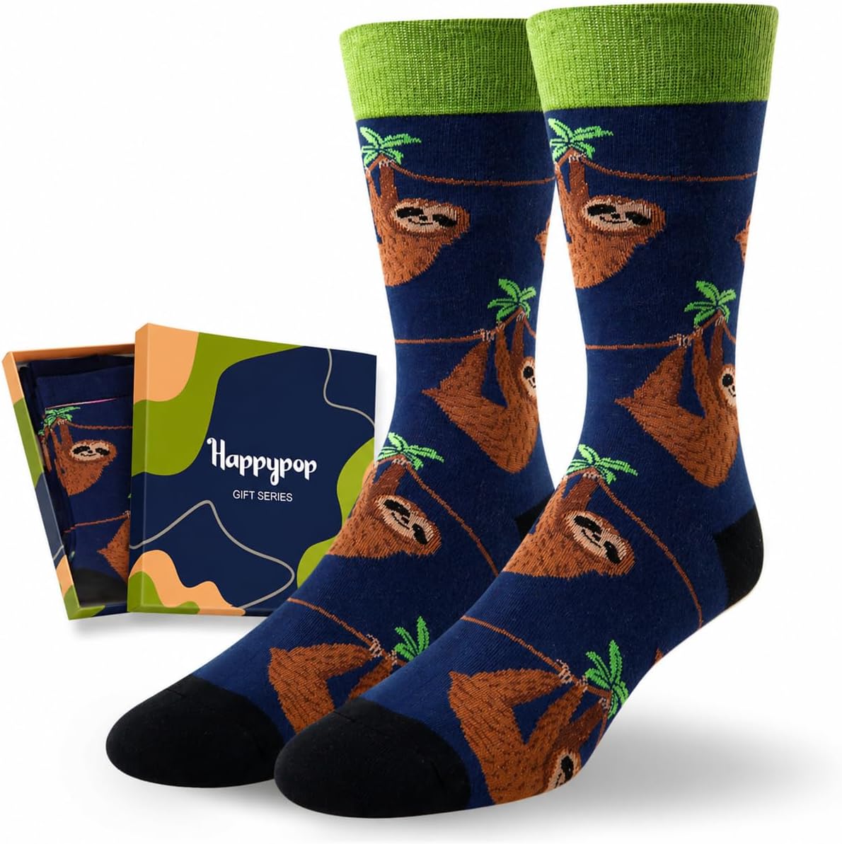 Funny Socks for Men - Bear Shark Sloth Lover Gifts for Teen Boys, Cow Wolf Socks