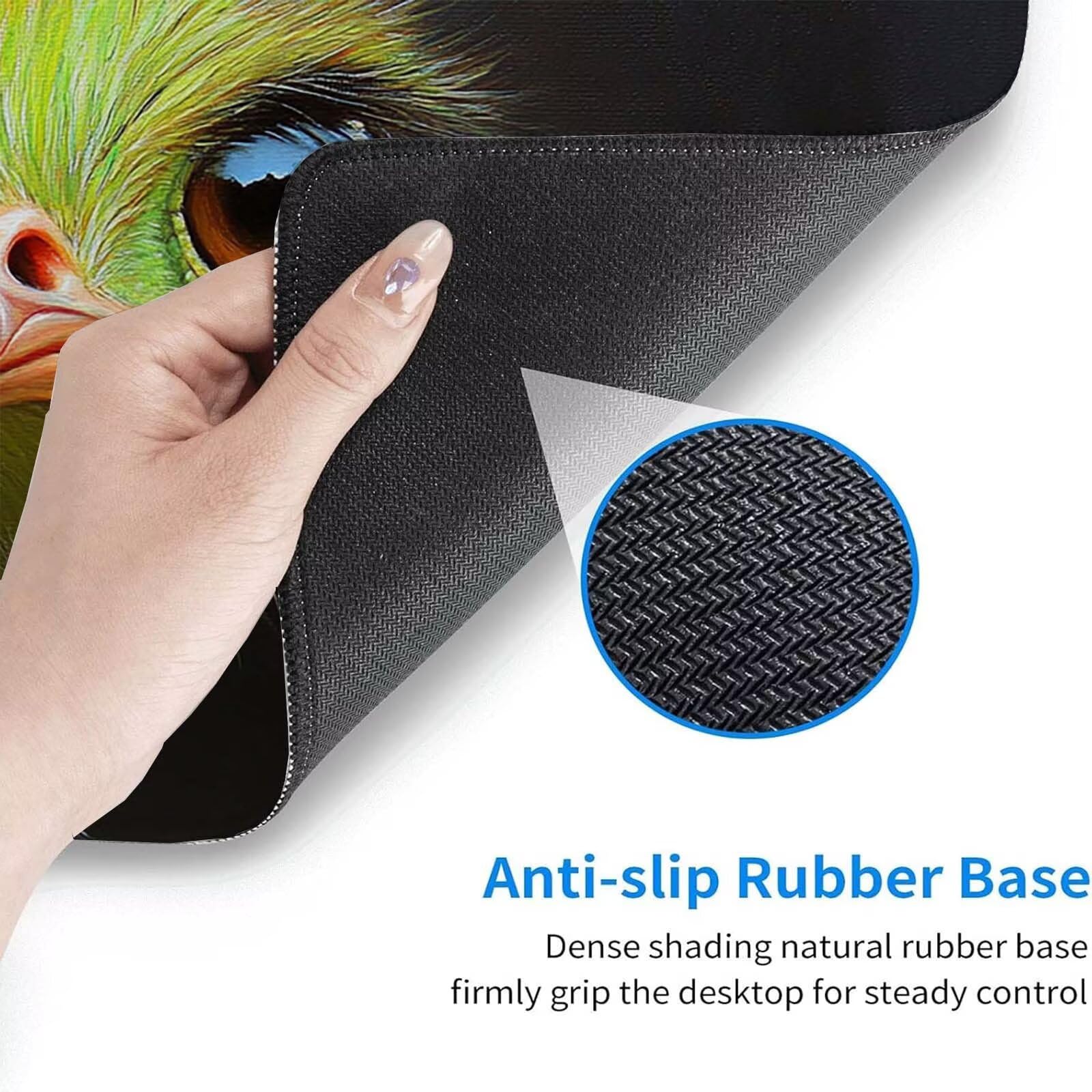 Tappetino Mouse Gaming, 1200x600mm Tappetino Mouse XXL nero 0c0-286 | Mouse Pad Grande, Ottimizzato per i Sensori da Gioco, Migliora Precisione e Velocità, per Mac e PC, struzzo