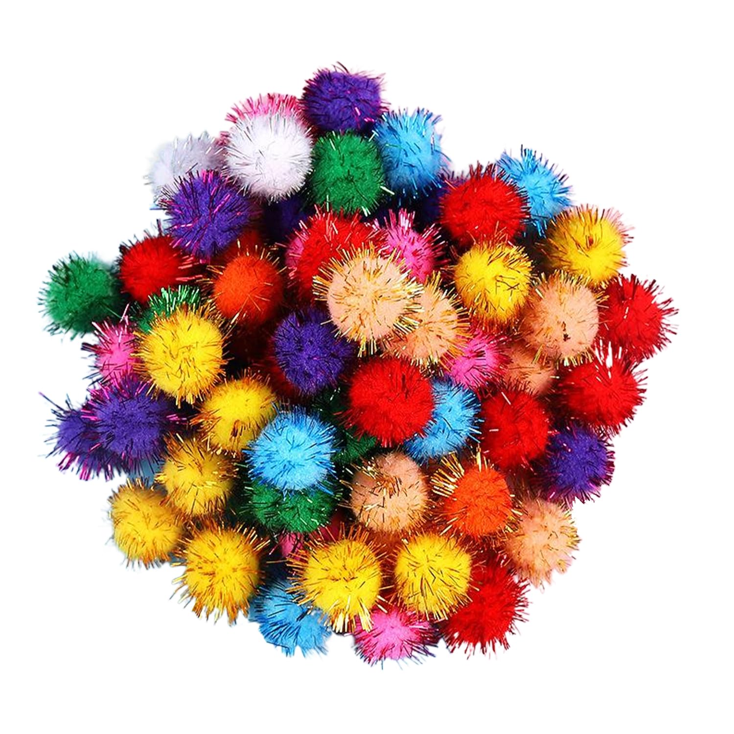 25 szt. zabawka z pomponem dla kota, 3,5 cm, brokatowe pompony, zabawne zabawki dla kotów, inteligencja, interaktywne zabawki dla kotów, odpowiednie dla kotów do zabawy, żucia i gonienia