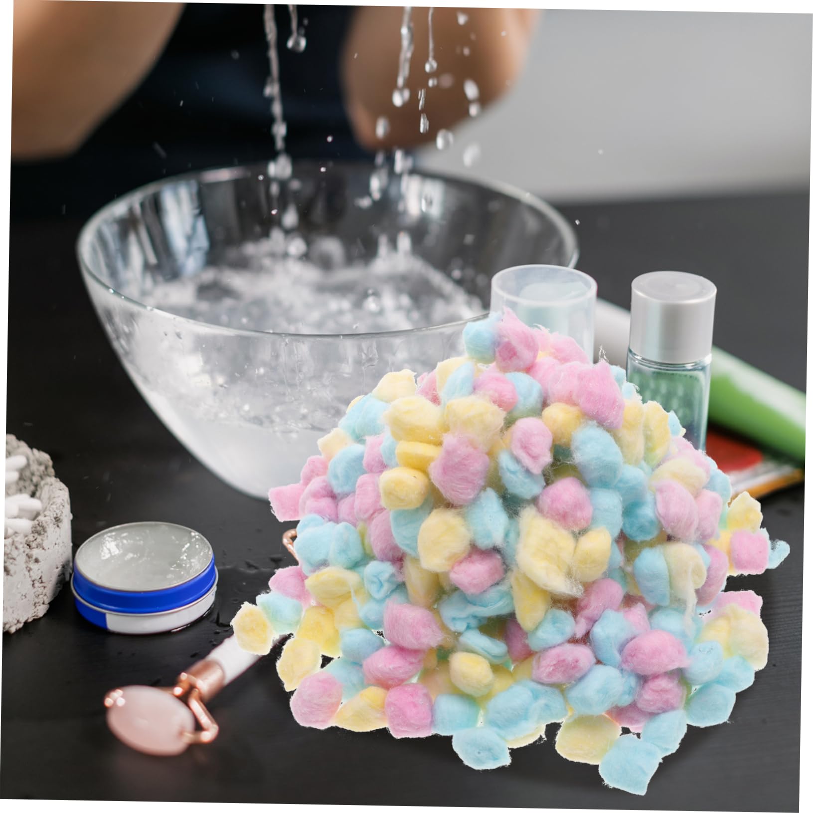 500g Bunte Baumwollbällchen aus Weicher Baumwolle Leicht und Sanft zur Gesichtsreinigung für Neugeborene und Handarbeiten