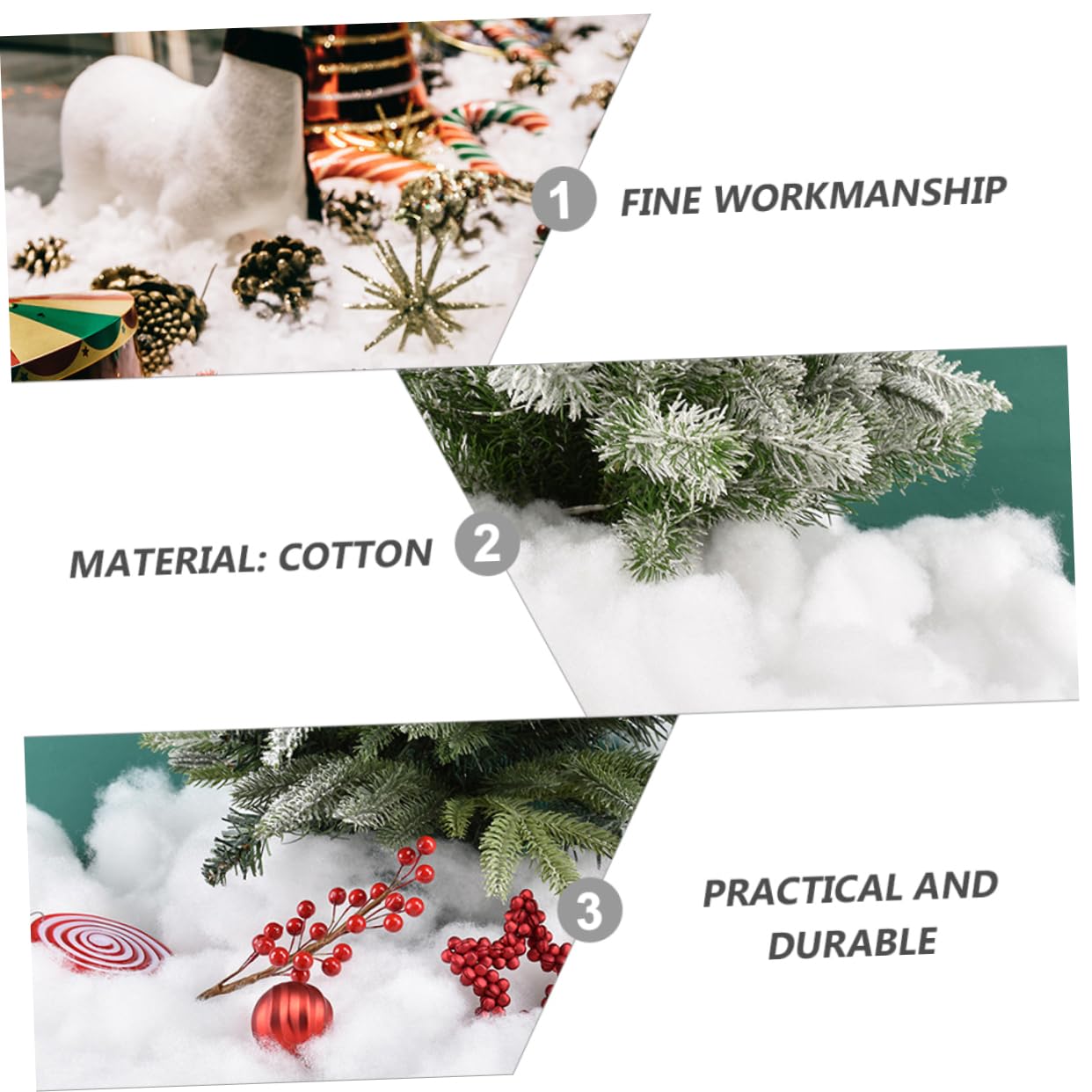 HOLIDYOYO Artificial Snow Blanket Xmas White Cotton Carpet for Snow Scene Decor Party Rug