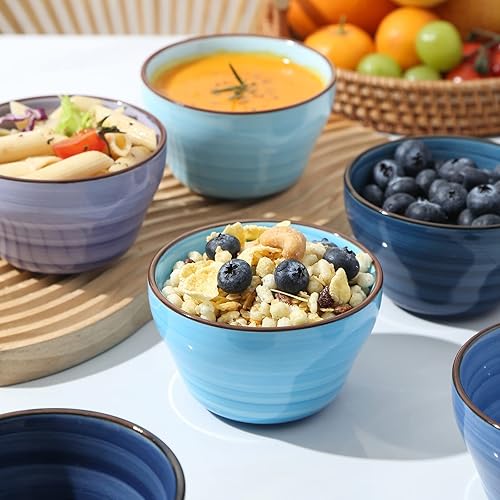 Miniatura 10 de Selamica Tazas de cerámica de 8 onzas, cuencos pequeños de 4 pulgadas, cuencos de postre para sopa, salsa de café, taza de café, apto para