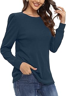 NILOUFO Women Long Sleeve T Shirts Casual Dressy Tops Fashion Trendy Blouses Tunics