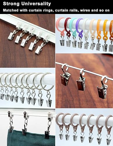 Vista 11 de Coideal - Ganchos pequeños para cortinas para colgar luces de fiesta, decoración para ducha, decoración del hogar, fotos, exhibición de manualidades