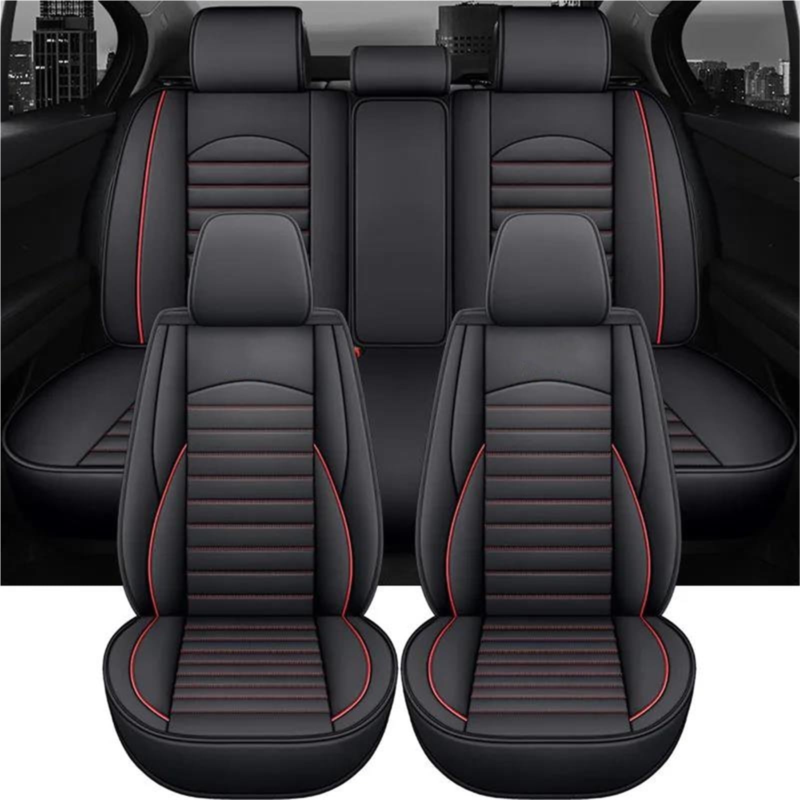 Autositzbezüge Und -kissen Innenausstattung Ledersitzbezüge Für Nissan Für Qashqai J11 J10(Style 2-5pcs)