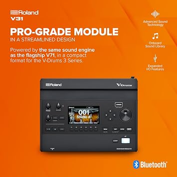 Roland V31 V-Drums Sound Module | Compact Interface Designed for V-Drums 3 Series | Advanced Sound Engine | Onboard Sound Library | Quick Edit Controls | Integrated Coach Mode | Expanded I/O Features
