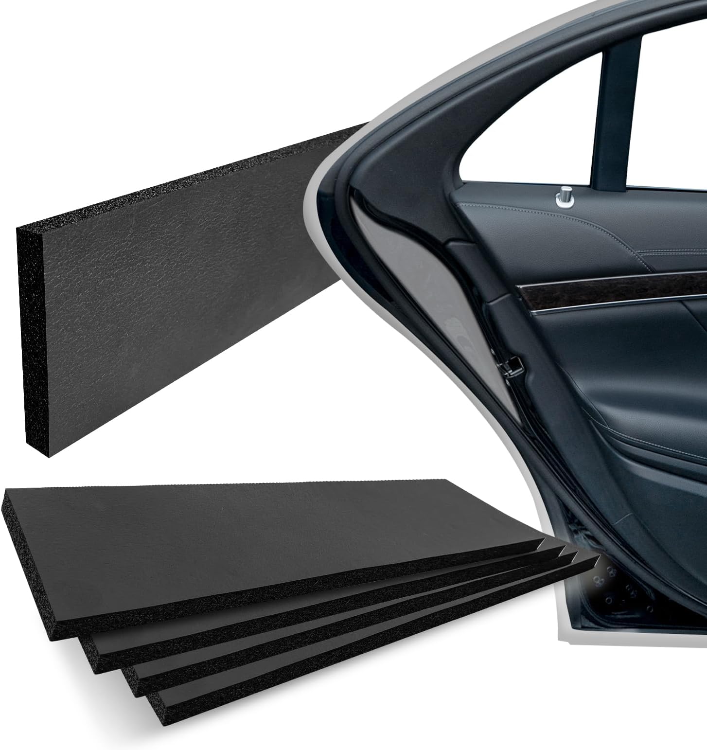 Roblock Garage Wall Protector 17.5X4 Inch, 4 Pieces Self Adhesive For Car Doors, Durable Foam Padding Guard, Waterproof Door Protector, Easy Setup Bumper Guards