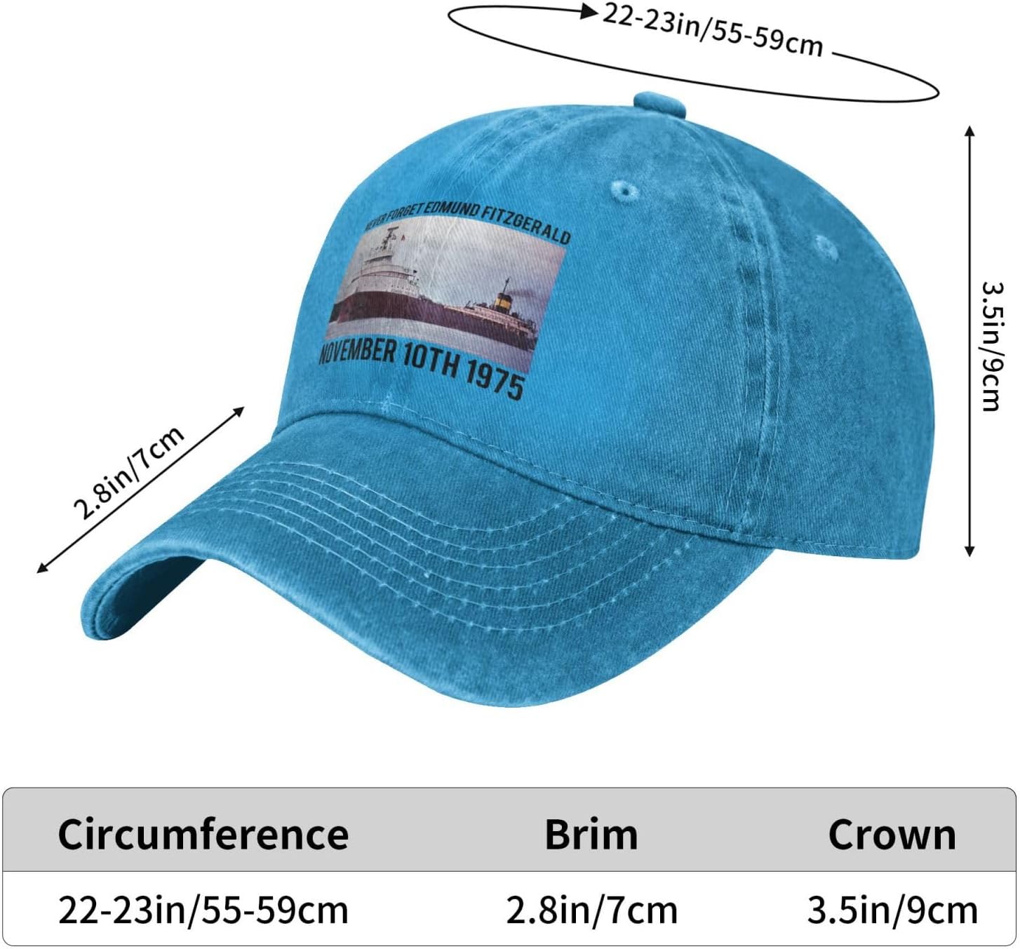 Never Forget Edmund Fitzgerald Hat Trucker Cowboy Cap