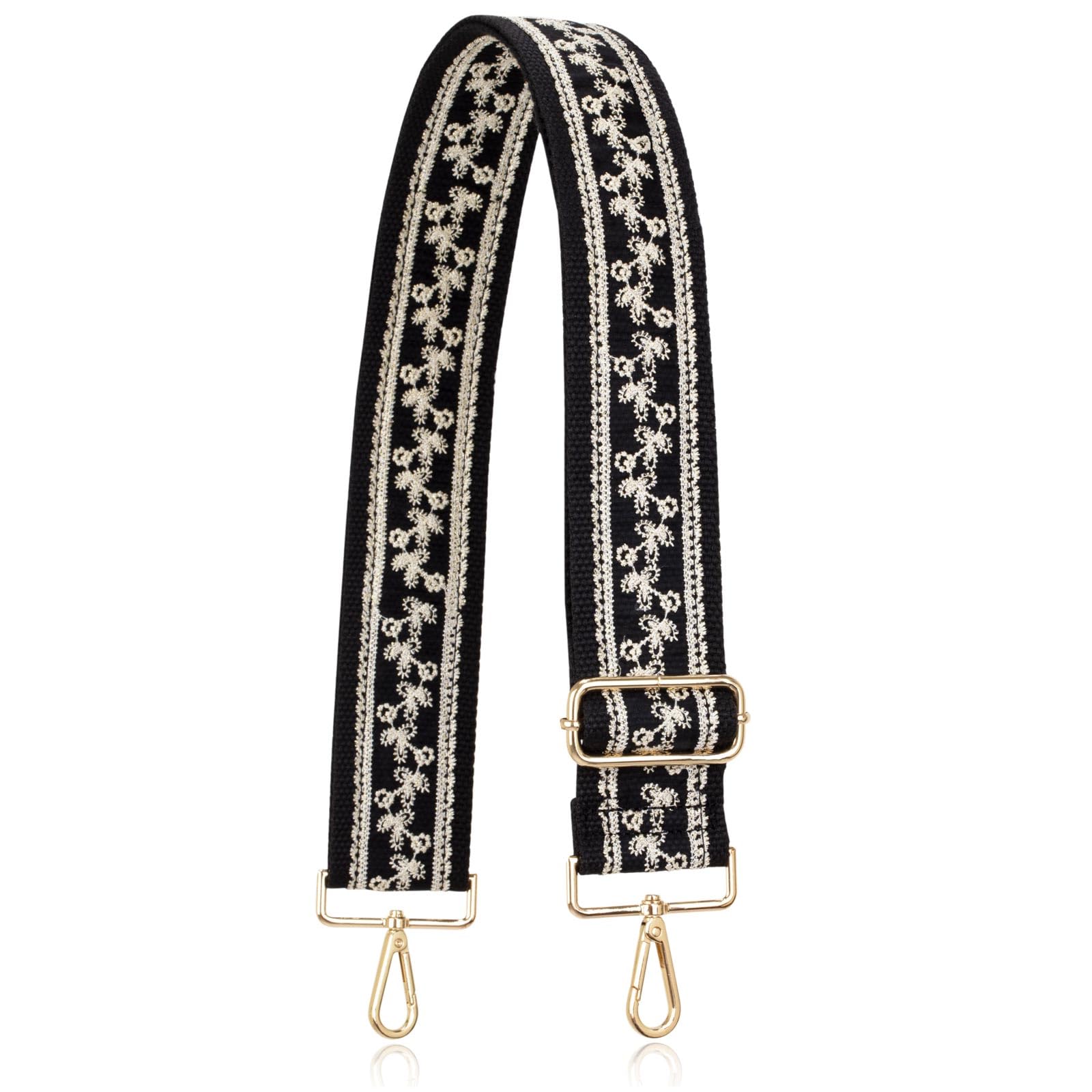 ALLZEDREAM Purse Strap Crossbody Replacement Handbag Shoulder Bag 2" Wide Adjustable Embroidered Lace Sequins