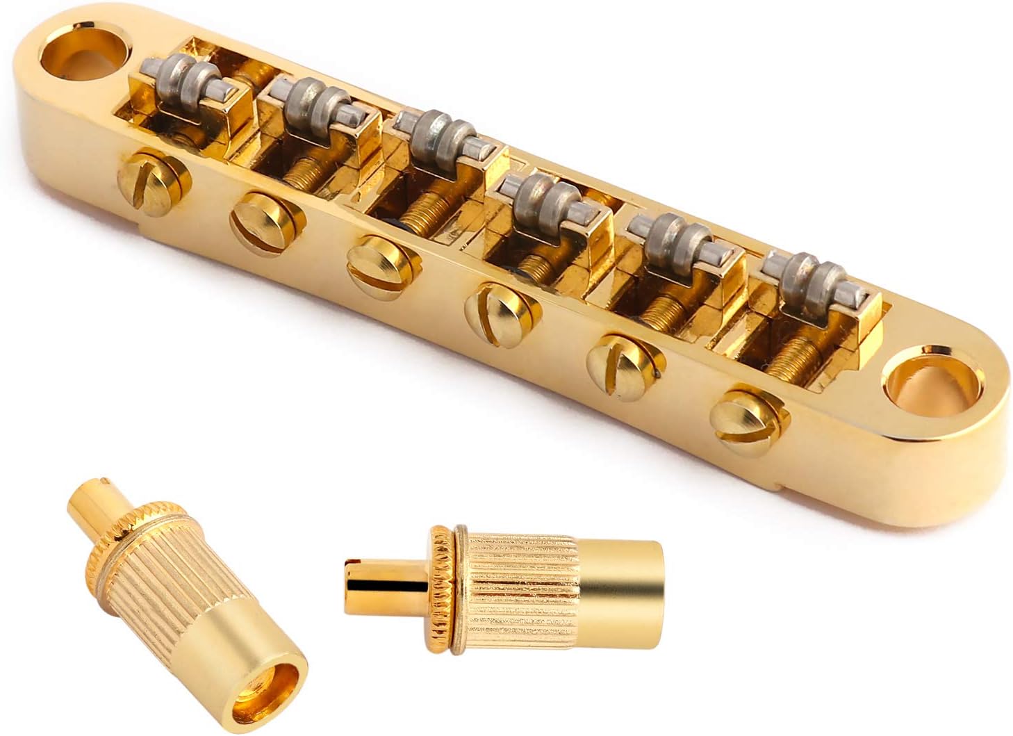 Guitar Roller Bridge with Studs, Allen Wrench Replacement Part for LP Style 6String