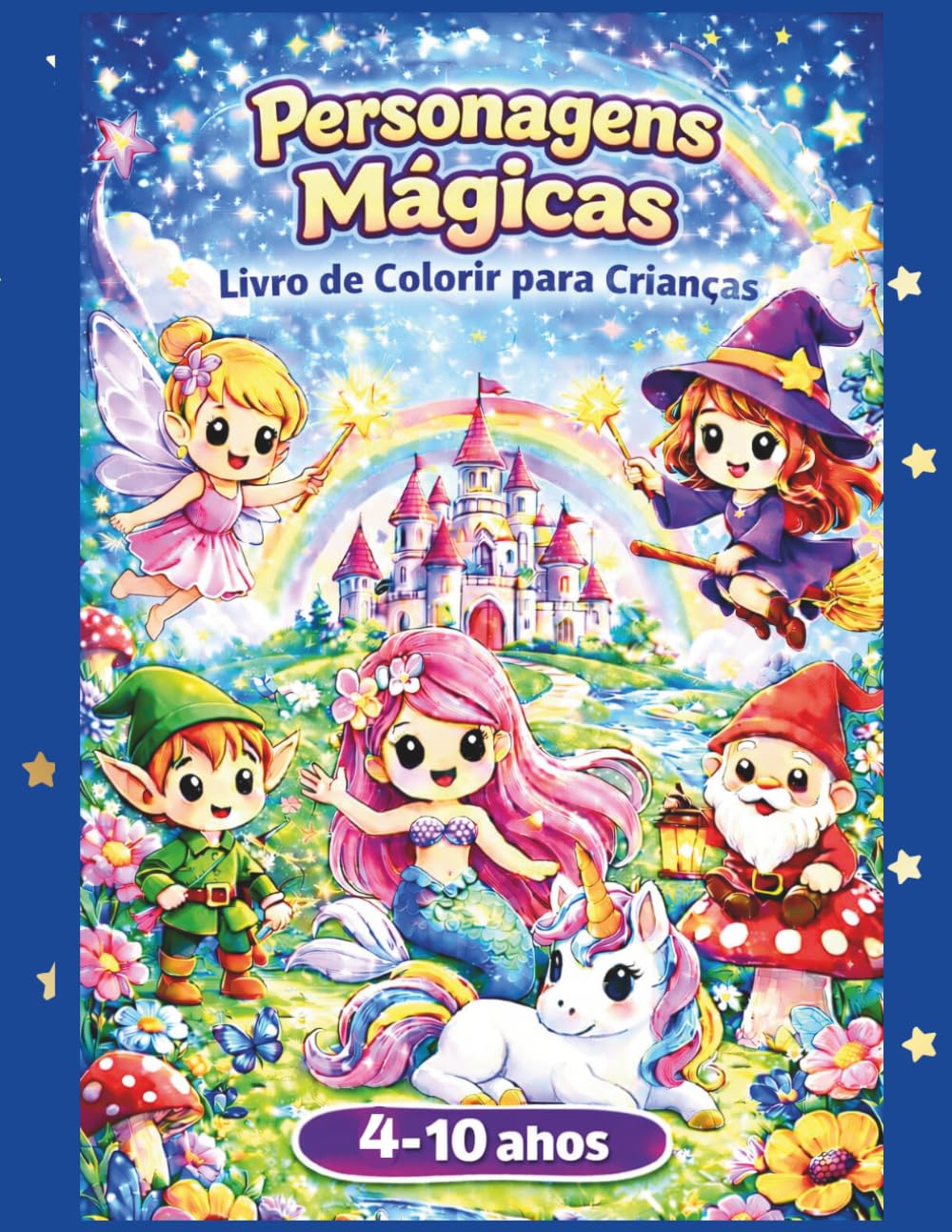 Personagens Mágicos: Livro de colorir para crianças