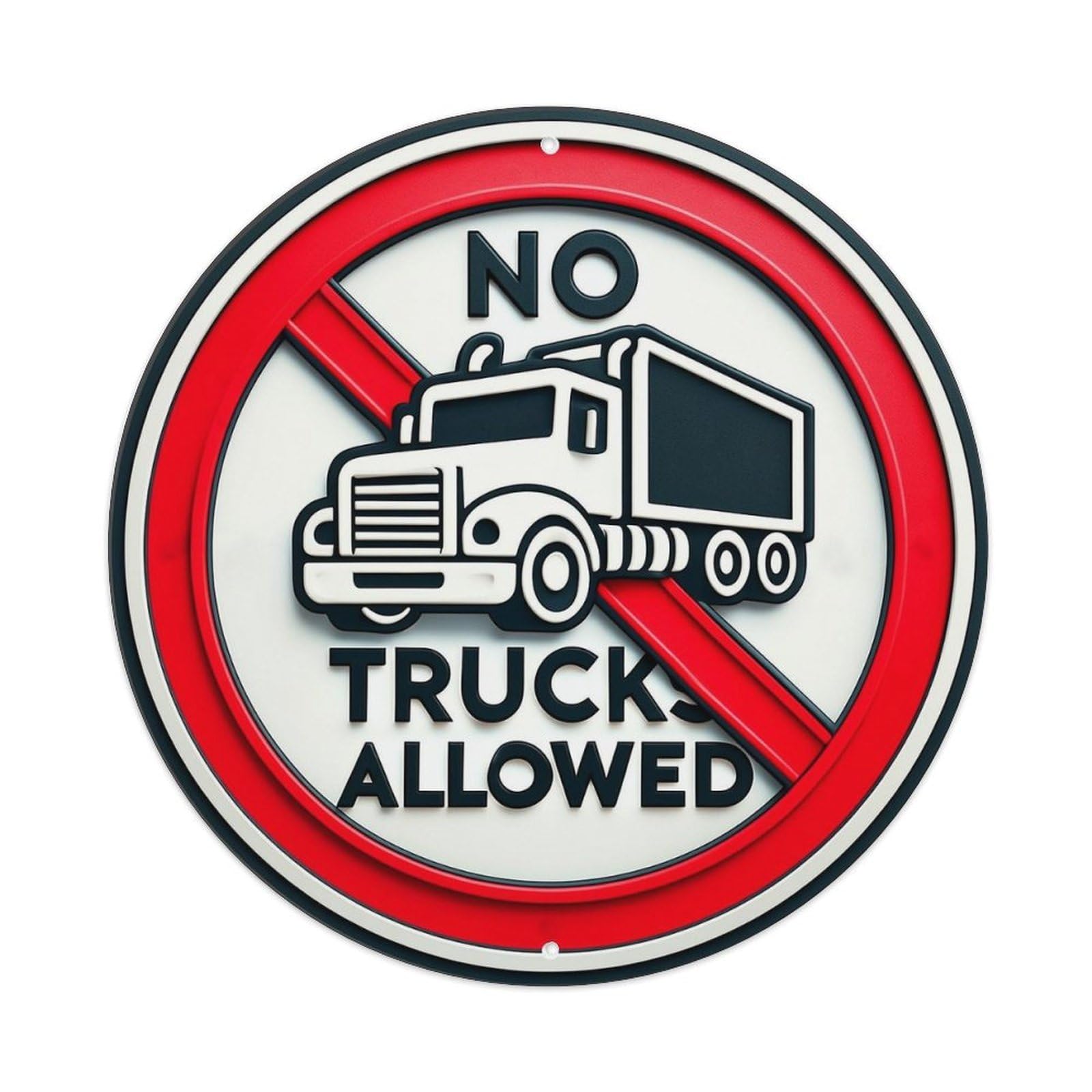 No Trucks Allowed Sign Tin Sign Metal Poster Vintage Metal Signs for Home Man Cave Bar Cafe Kitchen laundry room Wall Decorations 8x8 inches