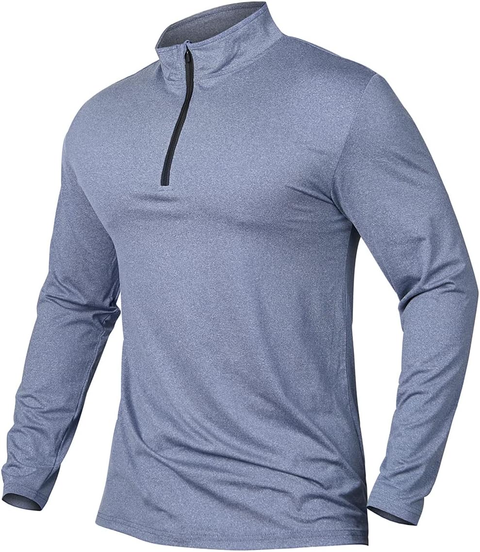 MANSDOUR Men's Quick-Dry Active Sports Shirts Quarter Zip Long Sleeve Running Pullover Tops Outdoor Sweatshirt - Image 3