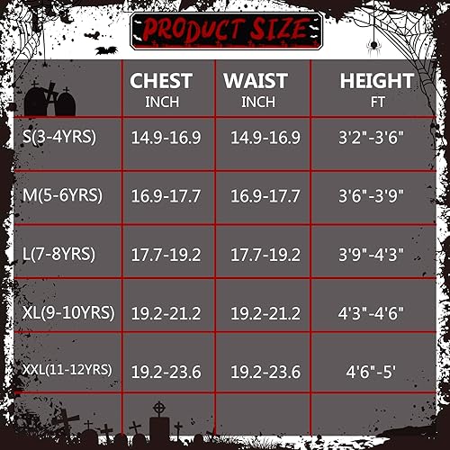 Vista 4 de POEWAUVE Classic Kids Costume for Boys and Girls - Kids Halloween Costume for Child Play (3-12YRS)