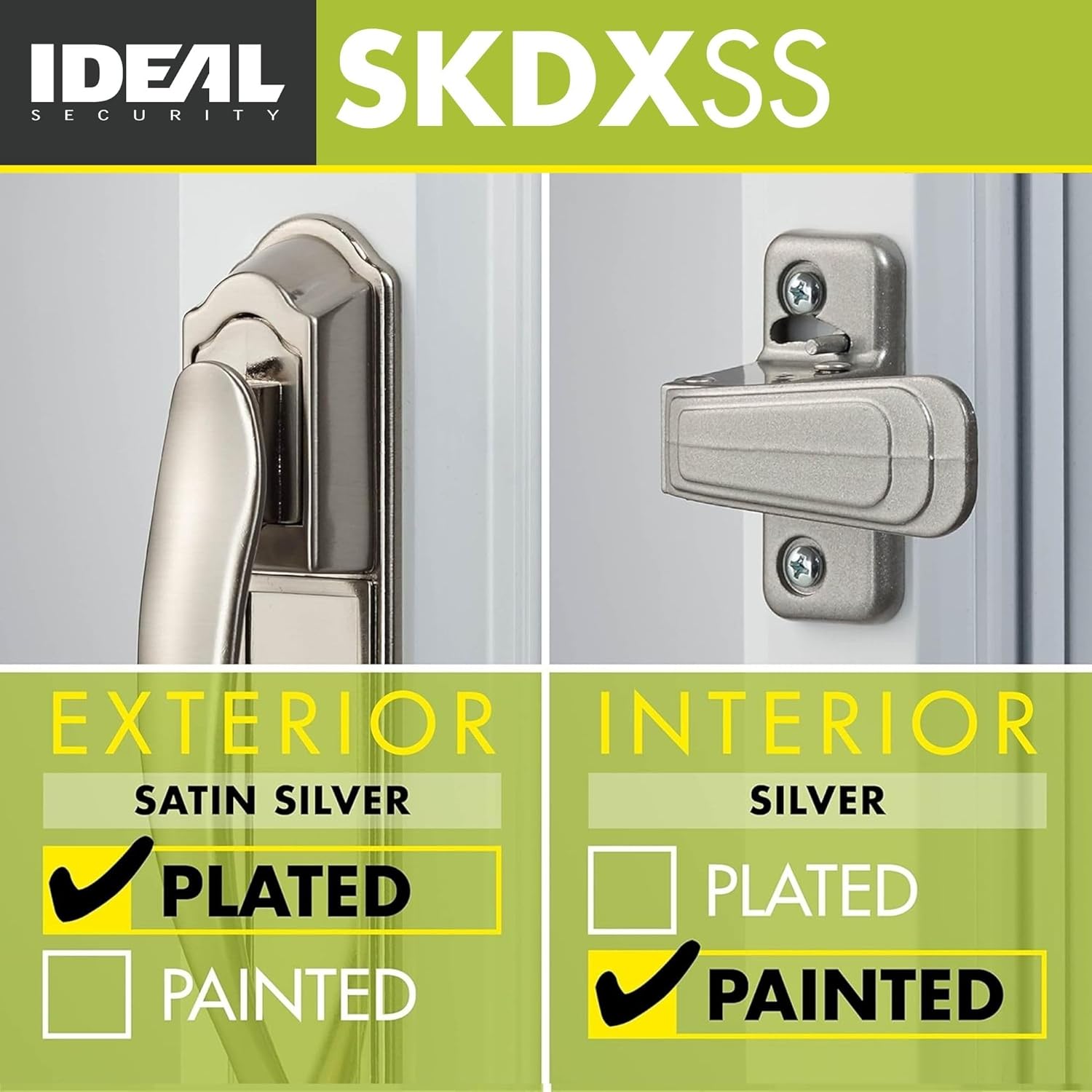 Ideal Security DX Pull Handle Replacement Set for Storm Door and Screen Door, Satin Silver