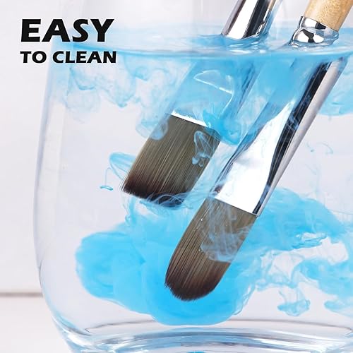 Miniatura 9 de golden maple - Juego de 25 pinceles para pintura acrílica, pintura al óleo, acuarela y lienzo, juego de pinceles sintéticos mejorados con rollo de