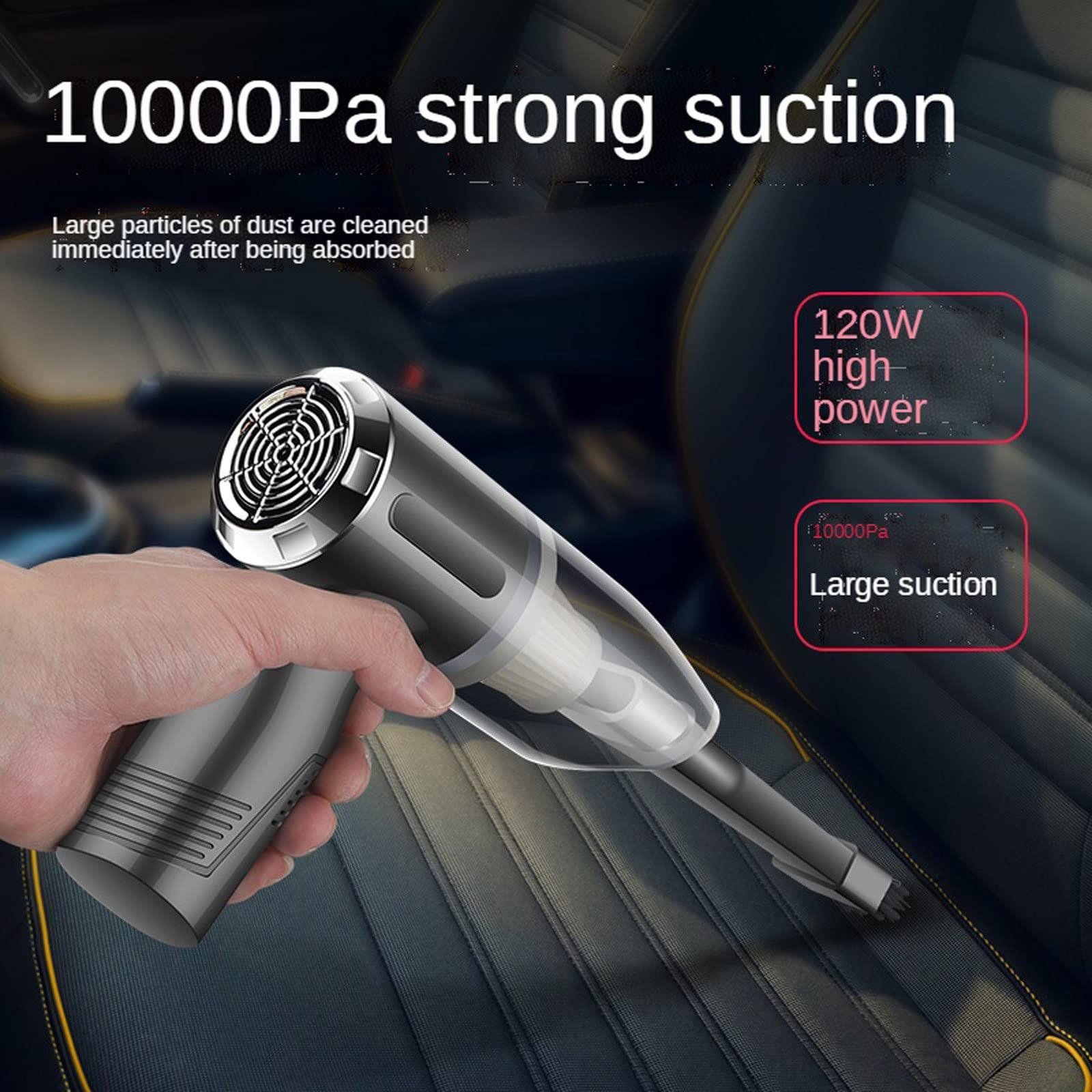 Aspirapolvere Portatile, 10000Pa Nuovo aspirapolvere per Auto Senza Fili Portatile Aspirapolvere Automatico per casa e Auto Mini aspirapolvere a Doppio Uso con Batteria incorporata