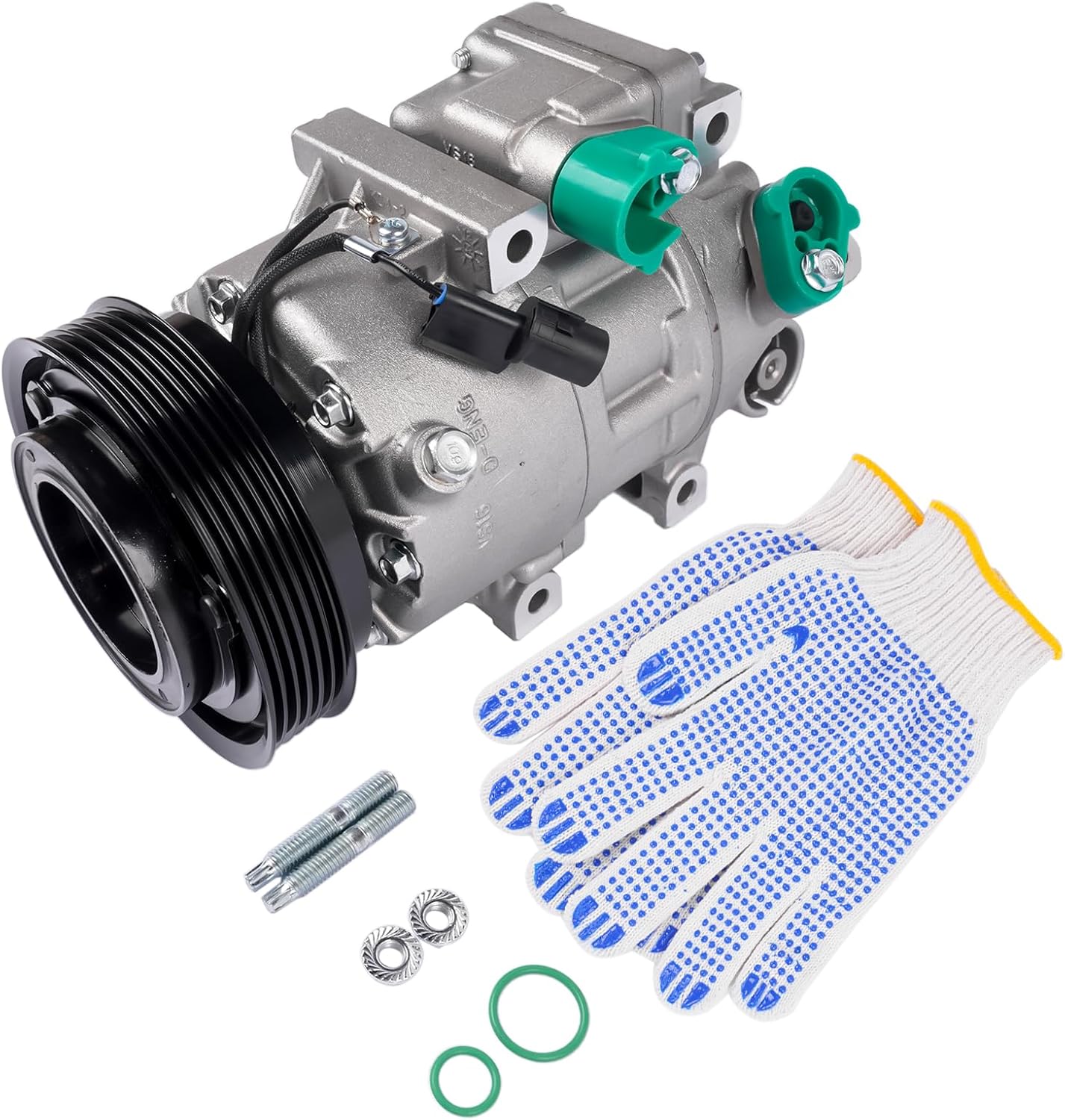 A/C Compressor with Clutch 6 Groove Replacement for Hyundai Santa Fe Veracruz 2007-2012 Kia Sorento 2011-2012 977012B300 977012B350