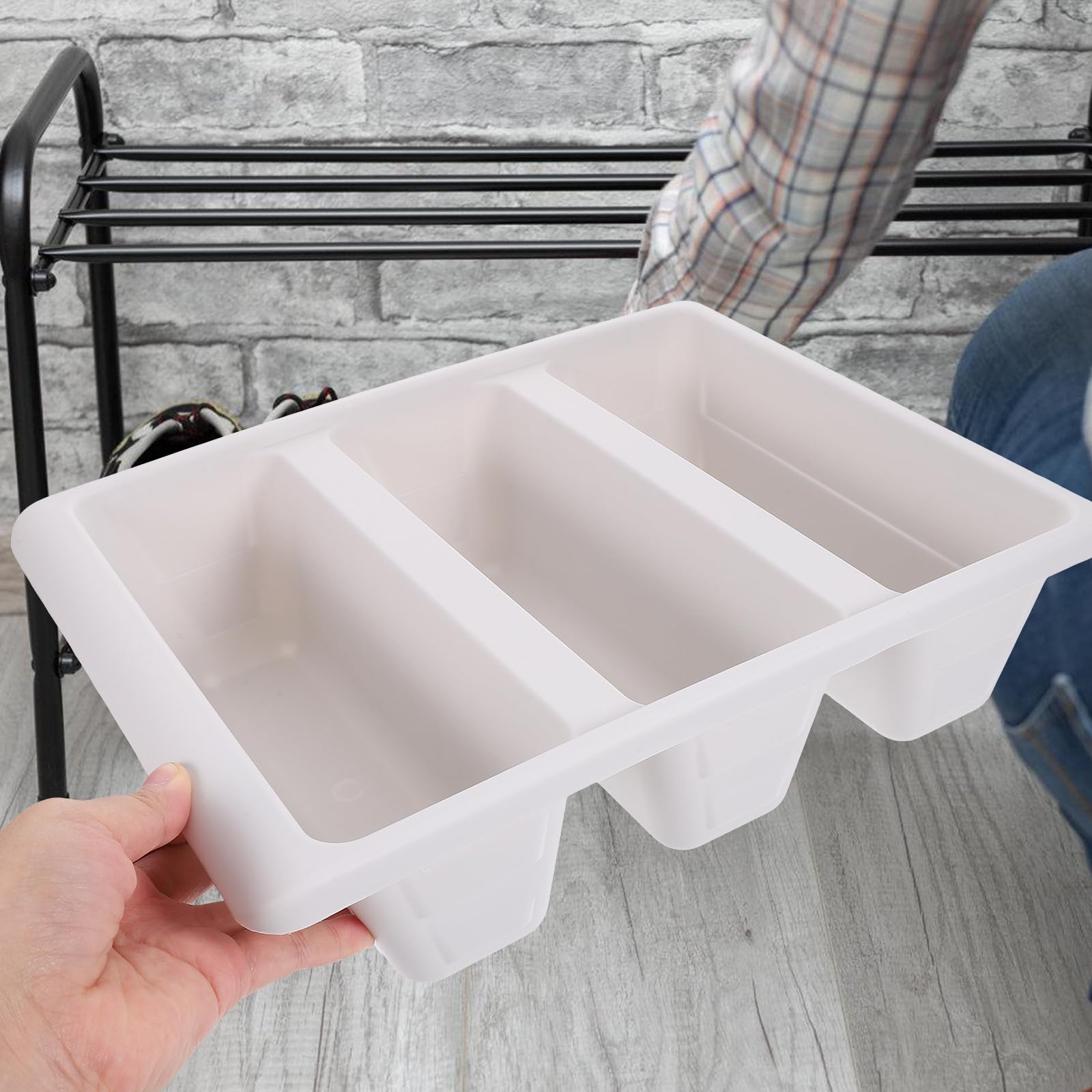 Angoily Lot de 4 Plateaux à Chaussures Empilables en Polypropylène Gris et Gris Clair Rangement Compact pour Chaussures Organisateur Multi-Grilles pour Placard Solution Gain de Place