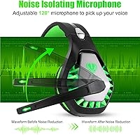 Vista 4 de Auriculares para juegos para PS4, Xbox One, PC, PS5, portátil, Mac, para Nintendo Switch, cancelación de ruido de 0.138 pulgadas con micrófono